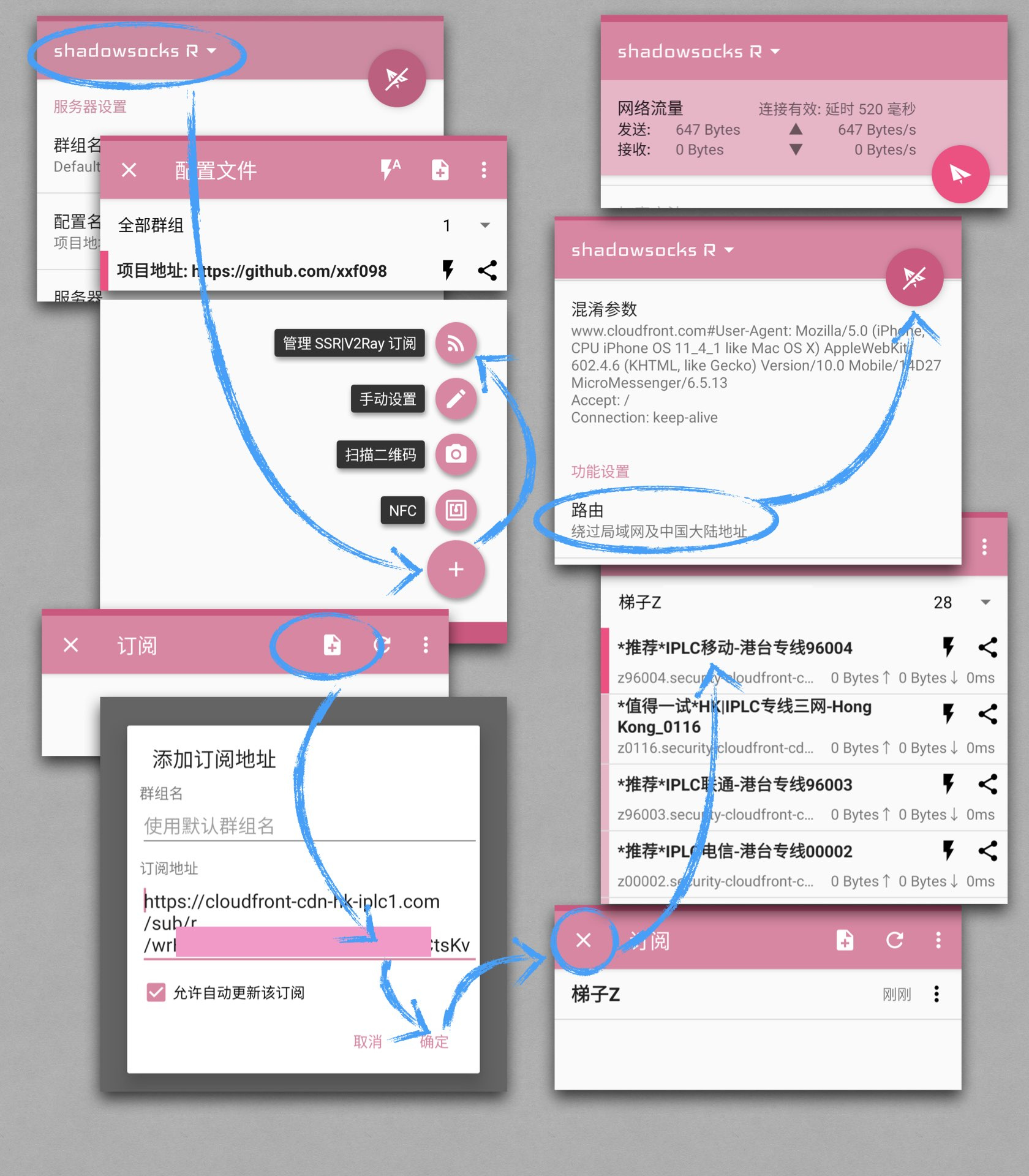 SSRRay 安卓代理客户端使用教程 - ssrray 是一款支持多种协议(SSR / V2Ray / Trojan)的安卓代步骤截图